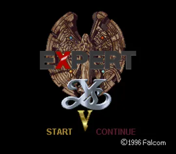 Ys V - Expert (Japan) screen shot title